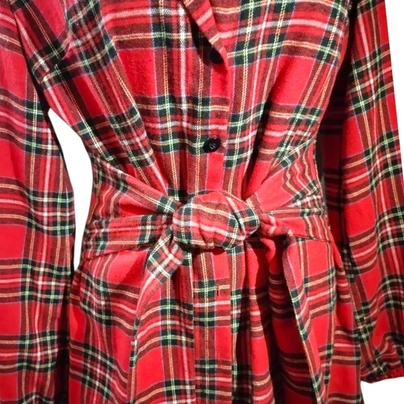 SHEIN Women's Franclia Button Down Plaid Belted Dress - Picture 9 of 12